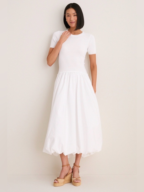 Moon River Dresses & Skirts - NWT Moon River Bubble Skirt Midi Dress in White Medium